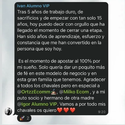 Resultado de Iván: Dejó su trabajo a los 3 meses