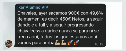 Resultado de Iker: 900€ en un día, 450€ netos