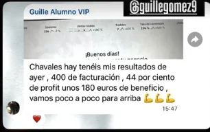 Resultado de Guille: 400€ en un día, 180€ netos